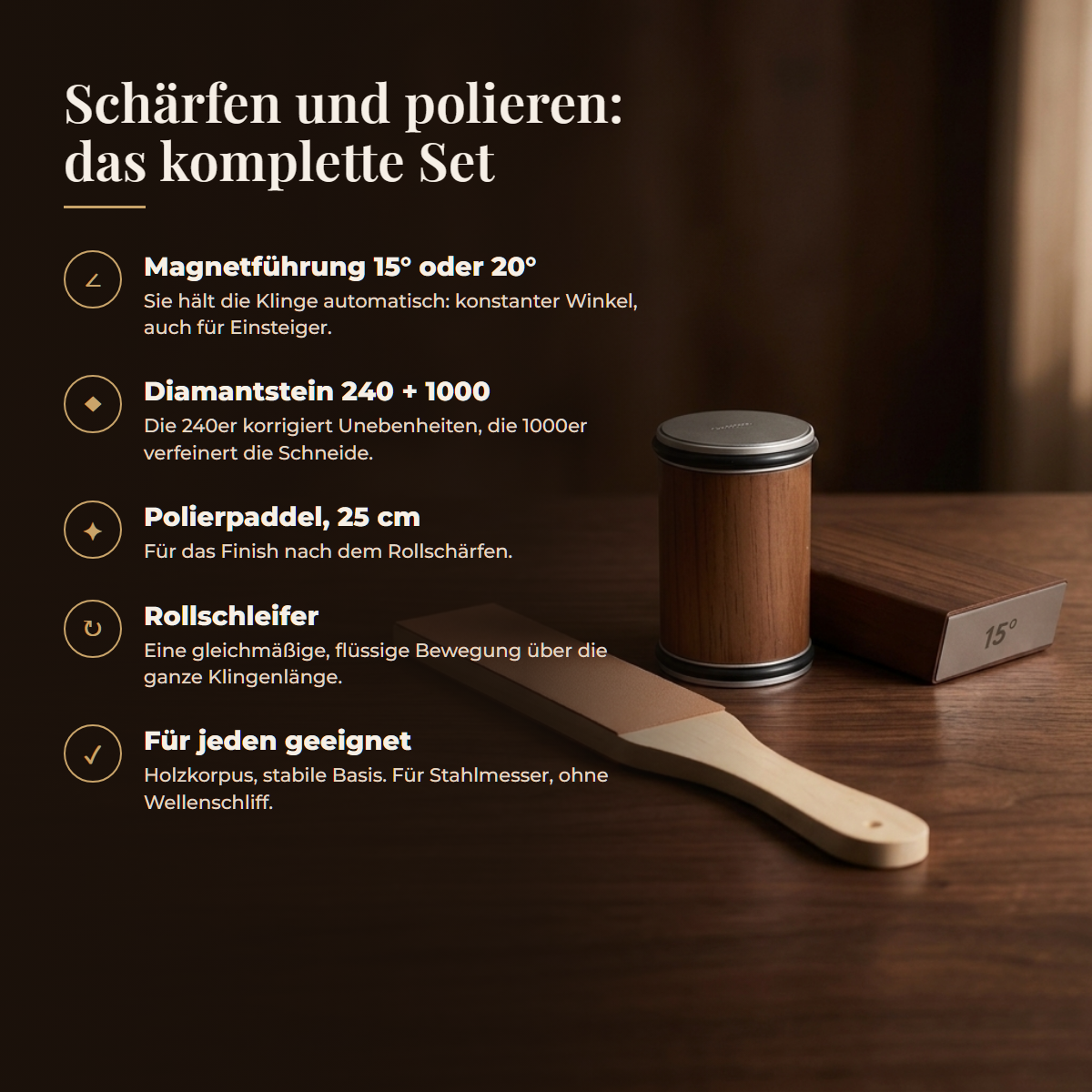 Schärfen und polieren: das komplette Set